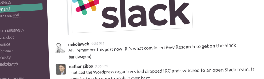 Screenshot of the Slack interface